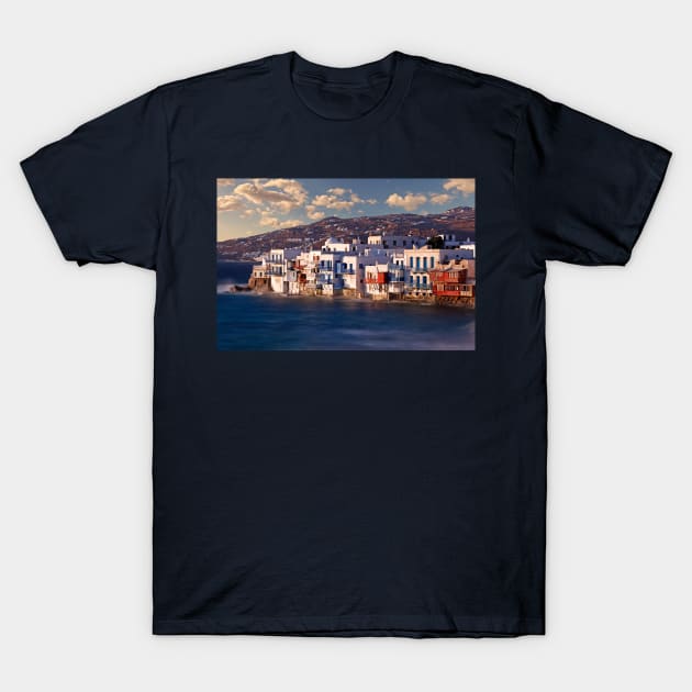 The picturesque Little Venice in Mykonos, Greece T-Shirt by Constantinos Iliopoulos Photography